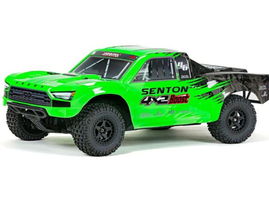 Rc Models & Toys * | Arrma 1/10 Senton 4X2 Boost Mega 550 Brushed Monster Truck Rtr Green