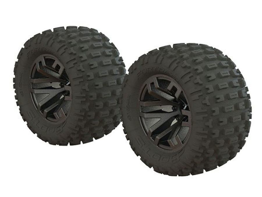 Wheels & Tyres * | Arrma Granite Dboots Fortress Mt Tire Set 2.8In Glued Gun Metal (2)